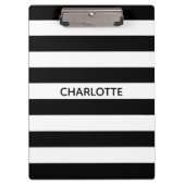 Afbeelding zwart-wit strepen, aangepaste naam mono klembord (Voorkant)