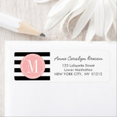 Afbeelding zwart-wit stripes - Gepersonaliseerd mo Etiket (Insitu)