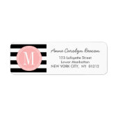 Afbeelding zwart-wit stripes - Gepersonaliseerd mo Etiket (Voorkant)