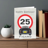 Afbeelding zwarte figaro Motorauto, Birthday Kaart