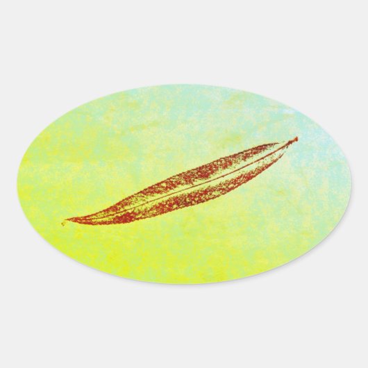 Afbeeldingen afkomstig van direct natuur blad prin ovale sticker (Voorkant)