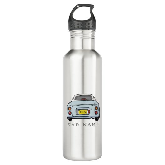 Afbeeldingen Bleek Aqua Figaro Auto Naam Monogram Waterfles (Voorkant)