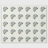 Afbeeldingen Bleek Aqua Figaro Car Wrapping Paper Cadeaupapier (Vlak)