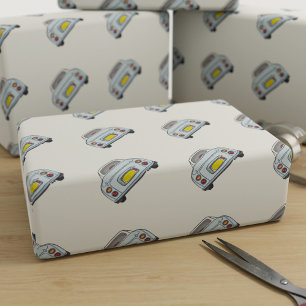Afbeeldingen Bleek Aqua Figaro Car Wrapping Paper Cadeaupapier