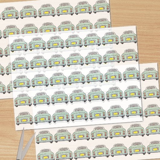 Afbeeldingen Groen figaro Car Pattern-document Tissuepapier