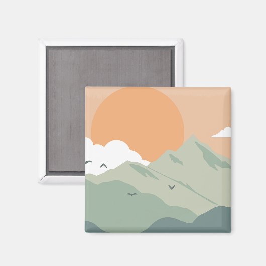 Afbeeldingen Groene bergen Ph Magneet (Voorkant / Achterkant)