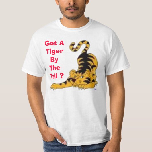 afbeeldingen, heb je een tijger aan de staart? t-shirt (Voorkant)