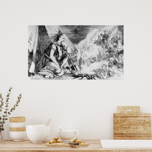 Afbeeldingen in de brand" poster (Keuken)