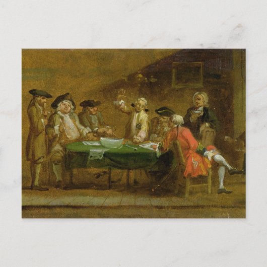 Afbeeldingen in een Tavern of Coffee House, 1720s Briefkaart (Voorkant)