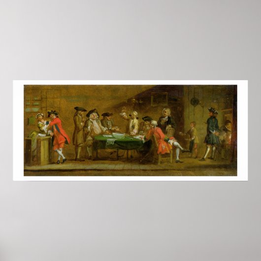Afbeeldingen in een Tavern of Coffee House, 1720s  Poster (Voorkant)