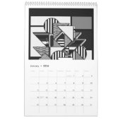 Afbeeldingen in zwarte en witte agenda kalender (Jan 2026)