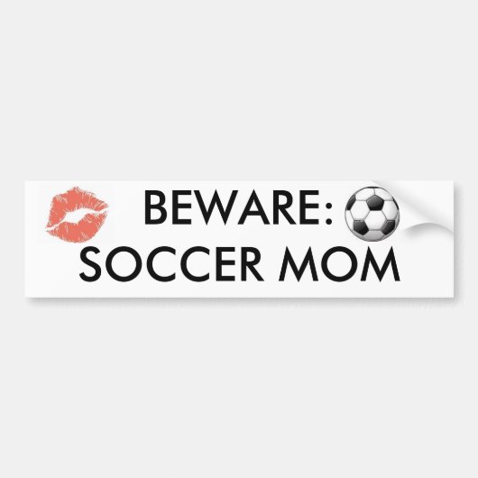 afbeeldingen, kiss%20mark_medium, BEWARE: SOCCER M Bumpersticker (Voorkant)