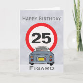 Afbeeldingen Lapis Gray Figaro Car Birthday Kaart (Voorkant)