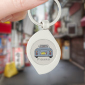 Afbeeldingen Lapis Gray Figaro Car Monogram Silver Sleutelhanger