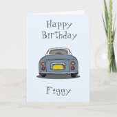 Afbeeldingen Lapis Grey Figaro Car Happy Birthday Kaart (Voorkant)
