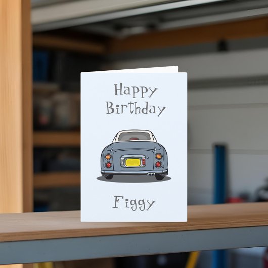 Afbeeldingen Lapis Grey Figaro Car Happy Birthday Kaart