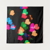 Afbeeldingen met gesorteerde kleuren harten wandkleed (Voorkant (horizontaal))
