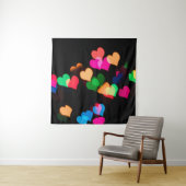 Afbeeldingen met gesorteerde kleuren harten wandkleed (In situ)