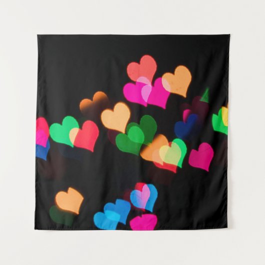 Afbeeldingen met gesorteerde kleuren harten wandkleed (Voorkant)