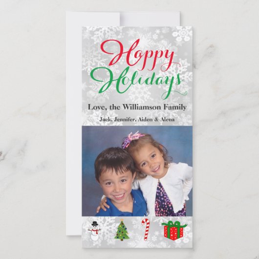 afbeeldingen met Prettige feestdagen fotokaart voo Feestdagenkaart (Voorkant)