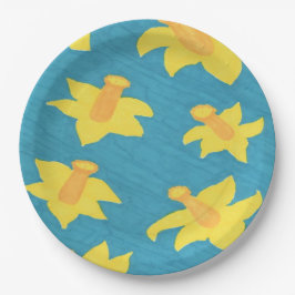 Afbeeldingen op Borden met blauw achtergrondpapier Papieren Bordje