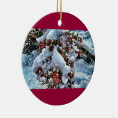 Afbeeldingen op een instelling sneeuwen keramisch ornament (Rechts)