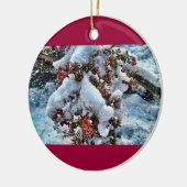 Afbeeldingen op een instelling sneeuwen keramisch ornament (Links)