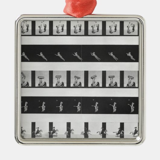 Afbeeldingen strips voor een praxinoscoop metalen ornament (Voorkant)