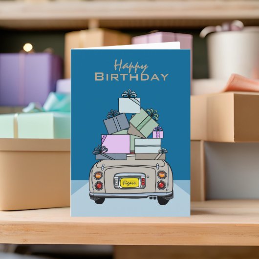 Afbeeldingen Topaz Mist Figaro Car Birthday Kaart