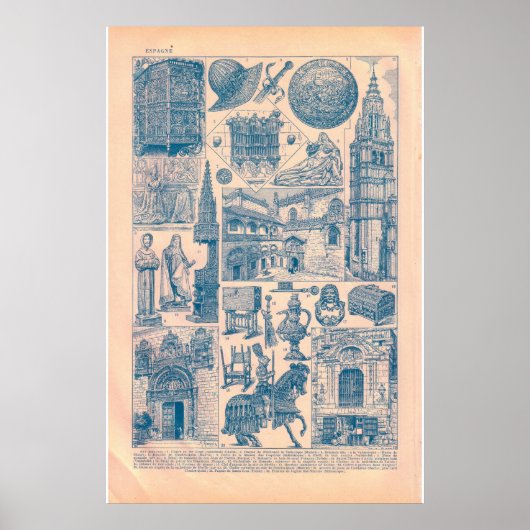Afbeeldingen uit de VIntage van Spanje 1920 Poster (Voorkant)