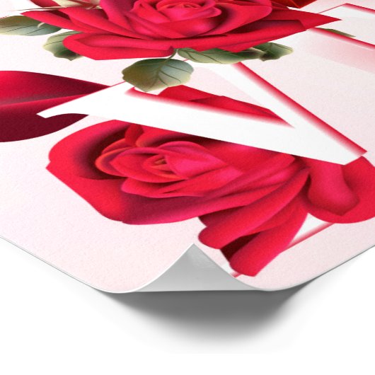 Afbeeldingen Valentijnsdag met speciale rode rozen Poster (Hoek)