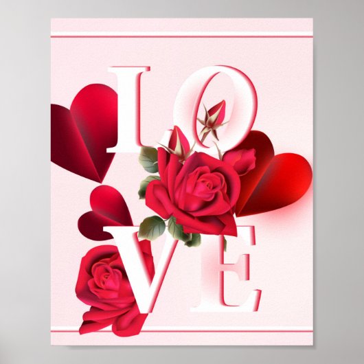 Afbeeldingen Valentijnsdag met speciale rode rozen Poster (Voorkant)