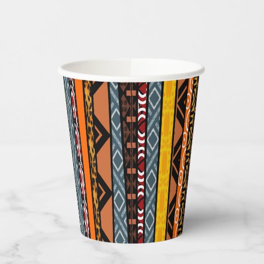 Afbeeldingen van Afrikaanse patroonmix Papieren Bekers (Links)