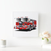 Afbeeldingen van de brandweermotor voor vierkante  klok (Huis)