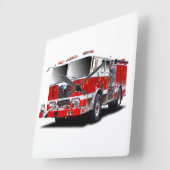 Afbeeldingen van de brandweermotor voor vierkante  klok (Hoek)