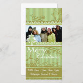 Afbeeldingen van de Groene Stripes Pine Swirl Holi Feestdagenkaart (Voorkant / Achterkant)