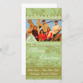 Afbeeldingen van de Groene Stripes Pine Swirl Holi Feestdagenkaart (Voorkant / Achterkant)