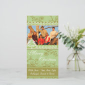 Afbeeldingen van de Groene Stripes Pine Swirl Holi Feestdagenkaart (Staand voorkant)