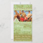 Afbeeldingen van de Groene Stripes Pine Swirl Holi Feestdagenkaart (Voorkant)