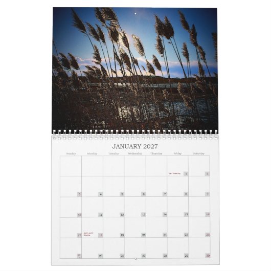 Afbeeldingen van de New England Agenda Kalender (Jan 2027)