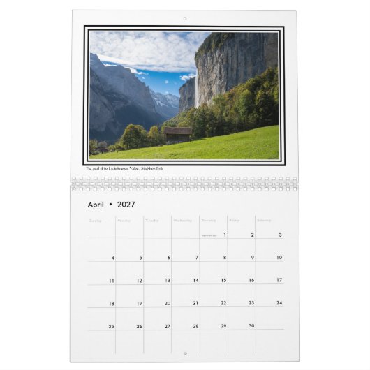 Afbeeldingen van de Zwitserse Alpen Kalender (Apr 2027)