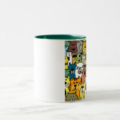 Afbeeldingen van geanimeerde katten en honden tweekleurige koffiemok (Center)