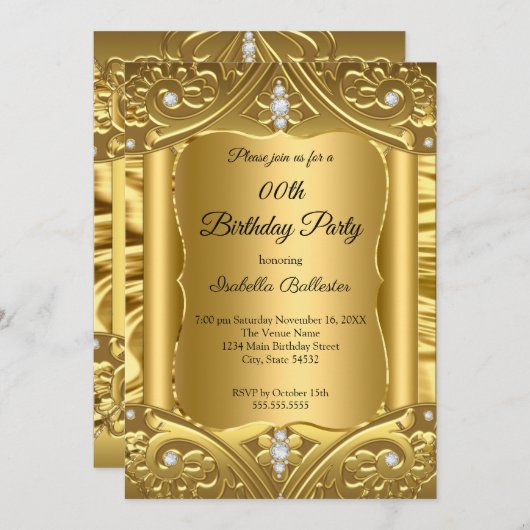 Afbeeldingen van gouddiamanten voor alle leeftijde kaart (Voorkant / Achterkant)