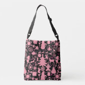 Afbeeldingen van Kerstmis in Roze Crossbody Tas (Achterkant)