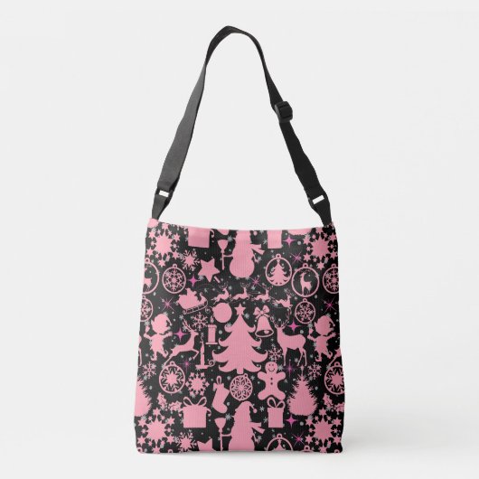 Afbeeldingen van Kerstmis in Roze Crossbody Tas (Achterkant)