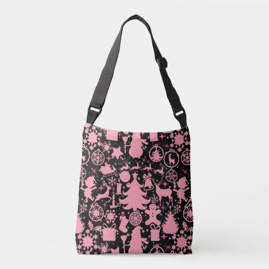 Afbeeldingen van Kerstmis in Roze Crossbody Tas (Voorkant)