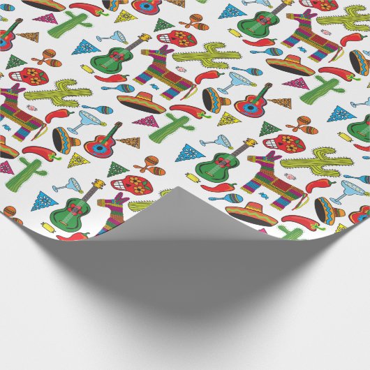 Afbeeldingen van Mexicaanse Fiesta Party Cadeaupapier (Hoek)