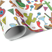 Afbeeldingen van Mexicaanse Fiesta Party Cadeaupapier (Rol Hoek)