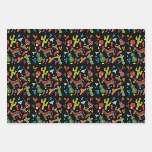 Afbeeldingen van Mexicaanse Fiesta Party Inpakpapier Vel (Voorkant 2)