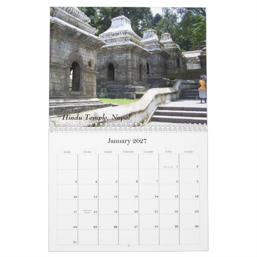 AFBEELDINGEN VAN NEPAL CALENDAR KALENDER (Jan 2027)